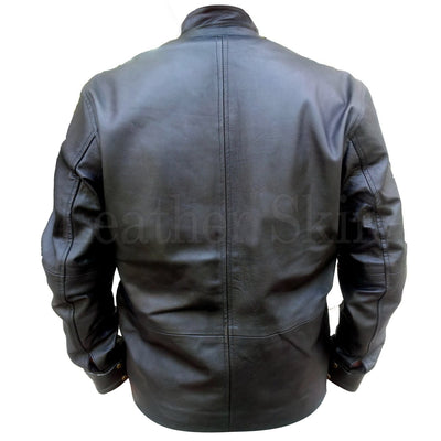 NWT Stylish Black Men Genuine Leather Jacket with Front Pockets ...