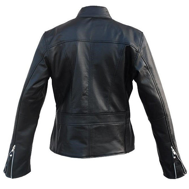 Leather Skin Black Unisex Premium Genuine Leather Jacket w/ Front Pock ...