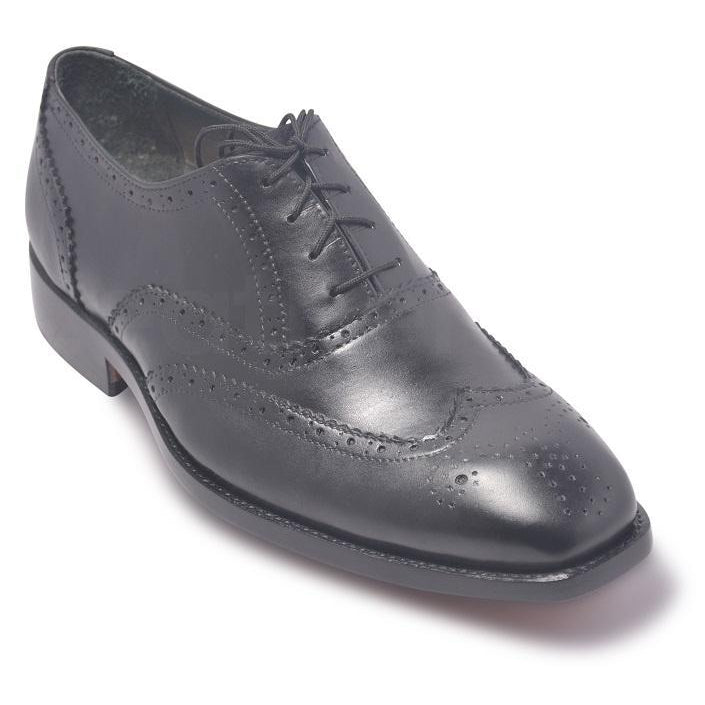 Men Black Brogue Oxford Shoes - Leather Skin Shop