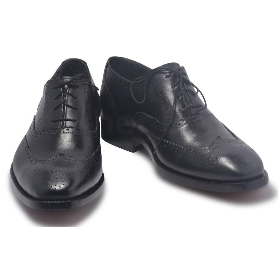 Men Black Brogue Oxford Shoes - Leather Skin Shop