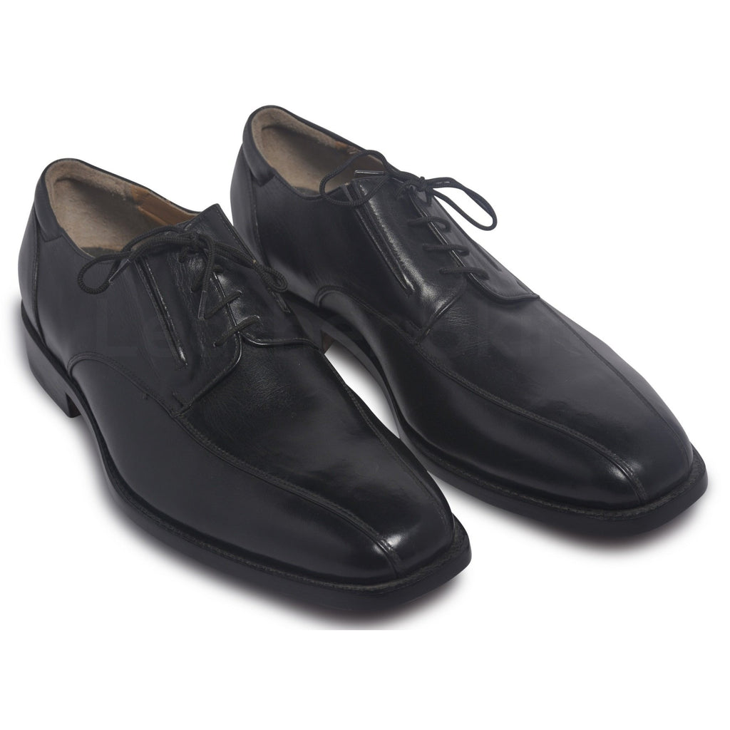 Men Black Derby Laces Genuine Leather Shoes - Leather Skin Shop