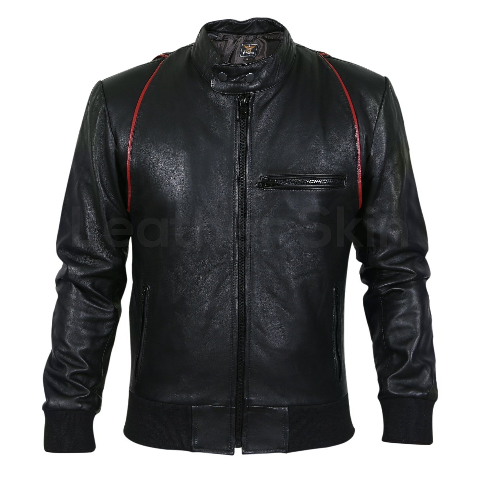 Red Leather Varsity Men Jacket & Bomber Leather Jacket Coat | PalaLeather, Red / S