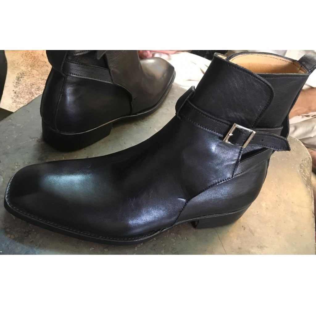 mens black buckle boots