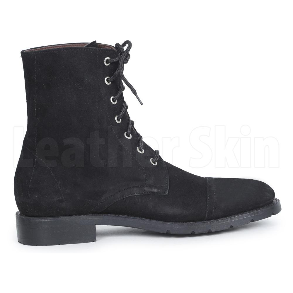 genuine black leather boots