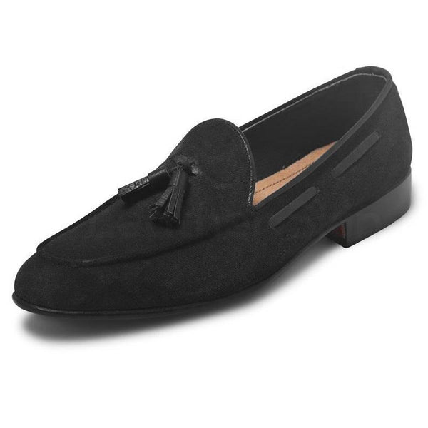 black tassel loafers mens suede