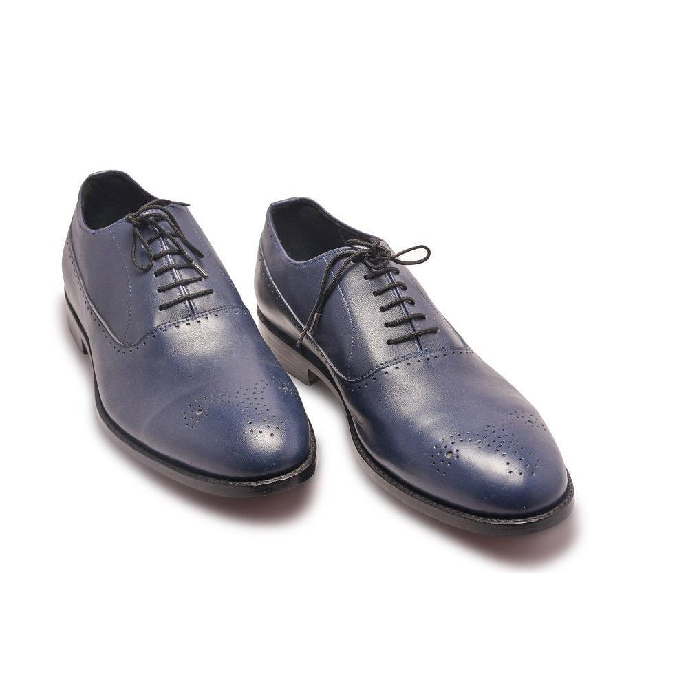 blue leather oxford shoes