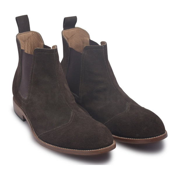 Men Brown Chelsea Ankle Pull On Boots - Leather Skin Shop