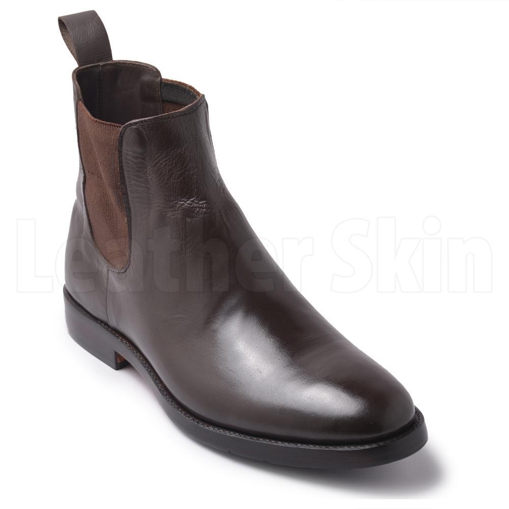 Men Genuine Leather Brown Chelsea Suede Boots - Leather Skin Shop