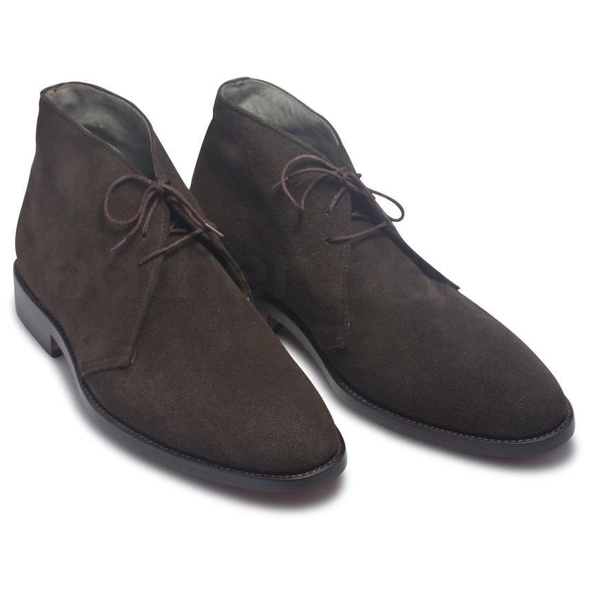 Men Brown Lace Up Suede Chukka Leather 