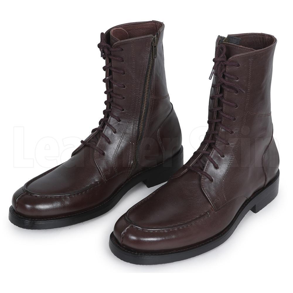 Men Black Zipper Ankle Genuine Leather Boots - Leather Skin Shop