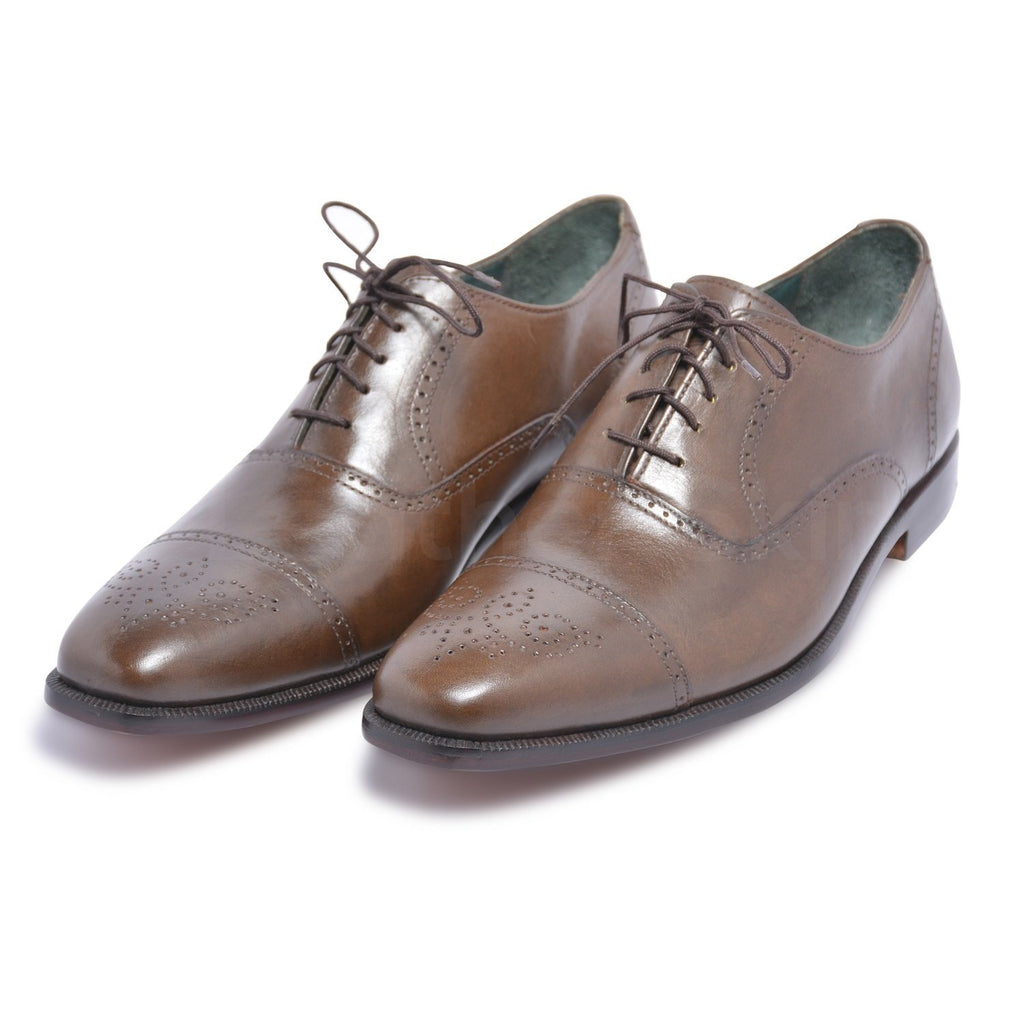 Men Brown Oxford Genuine Leather Shoes - Leather Skin Shop