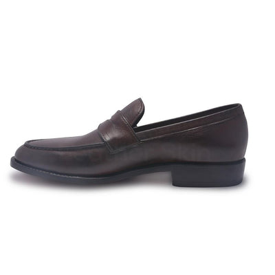 Men Brown Penny Loafer Slip-On Genuine Leather Shoes - Leather Skin Shop