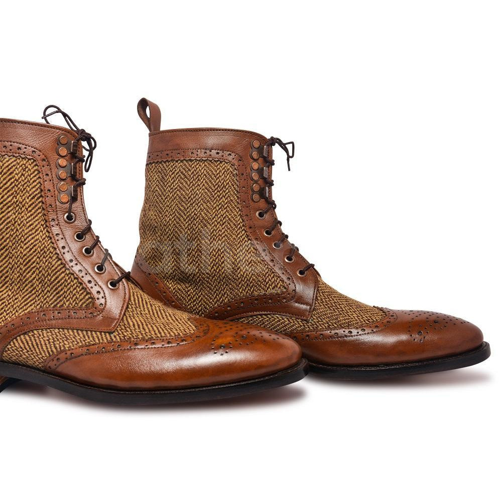 wingtip brogue boots