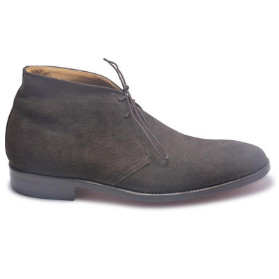 Men Gray Grey Lace Up Suede Chukka Leather Boots - Leather Skin Shop