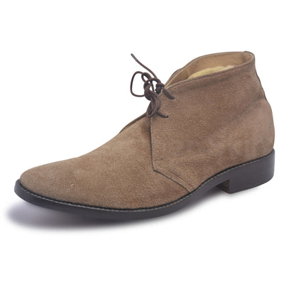 Men Light Brown Chukka Boots Suede Leather with Laces - Leather Skin Shop