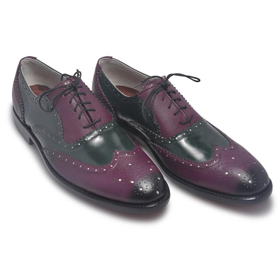 purple wingtip shoes