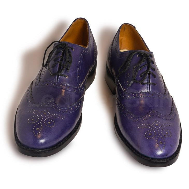 Men Purple oxford Leather shoes 