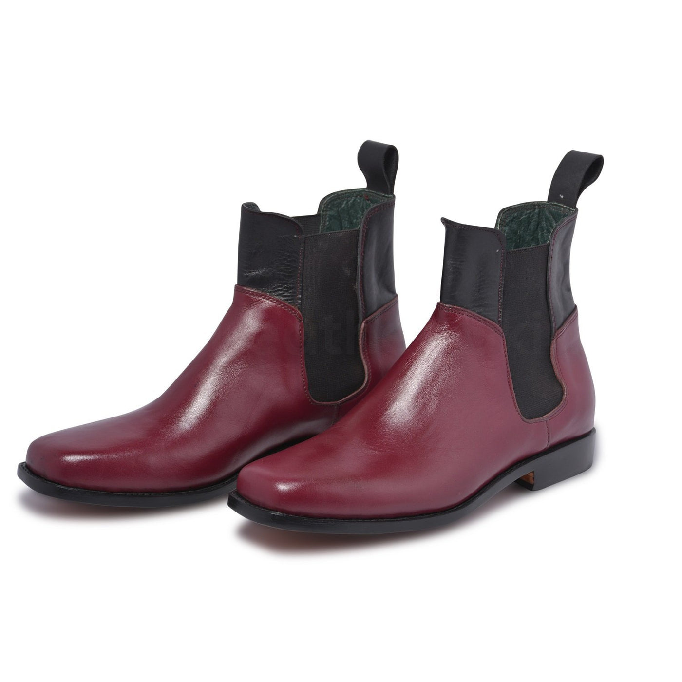 Men Red Chelsea Suede Leather Boots - Leather Skin Shop