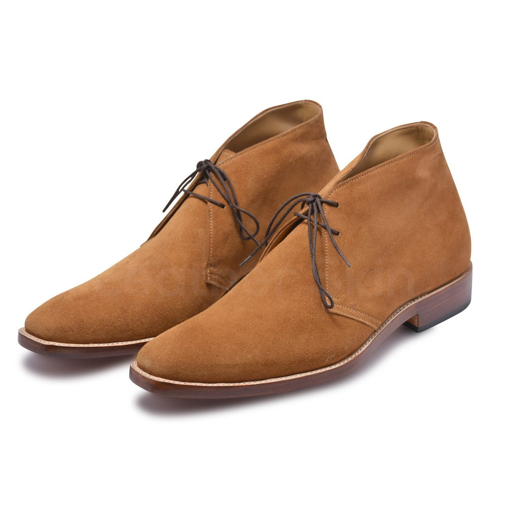 Men Tan Suede Chukka Leather Boots 