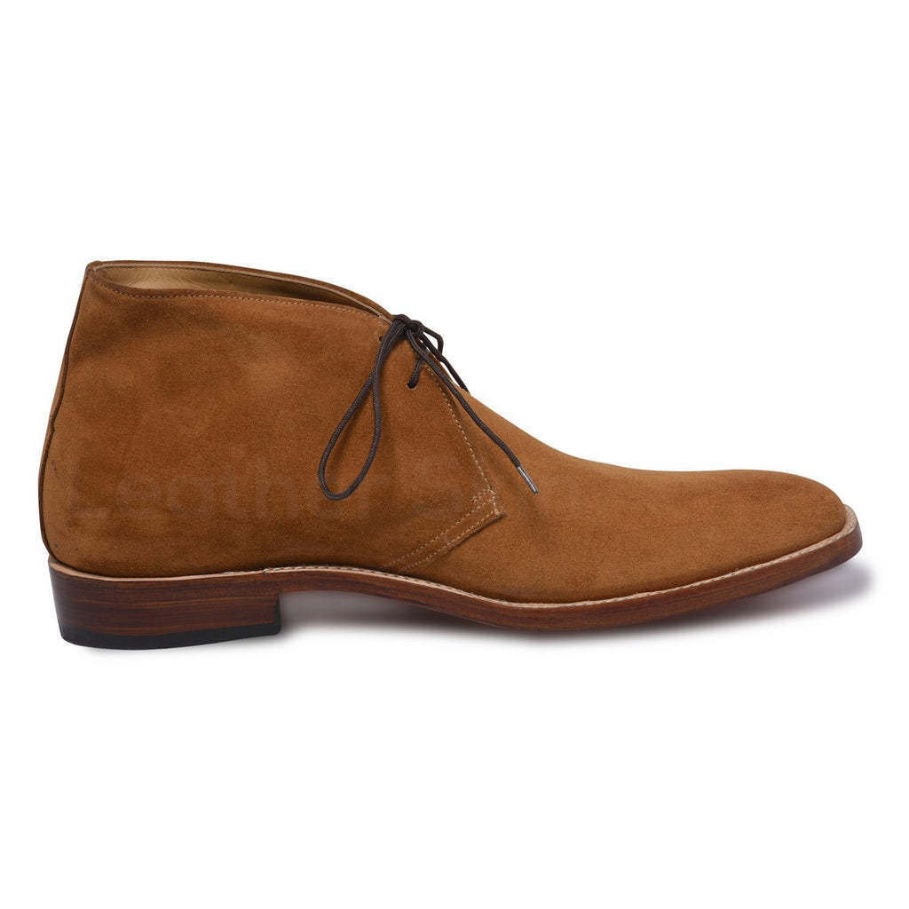 Men Tan Suede Chukka Leather Boots - Leather Skin Shop