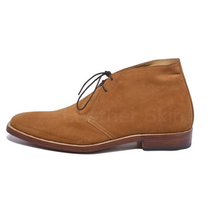 Men Tan Suede Chukka Leather Boots - Leather Skin Shop