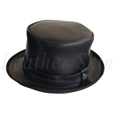 Black Vintage Style Leather Hat English Men's and Women's Jazz Ska ...