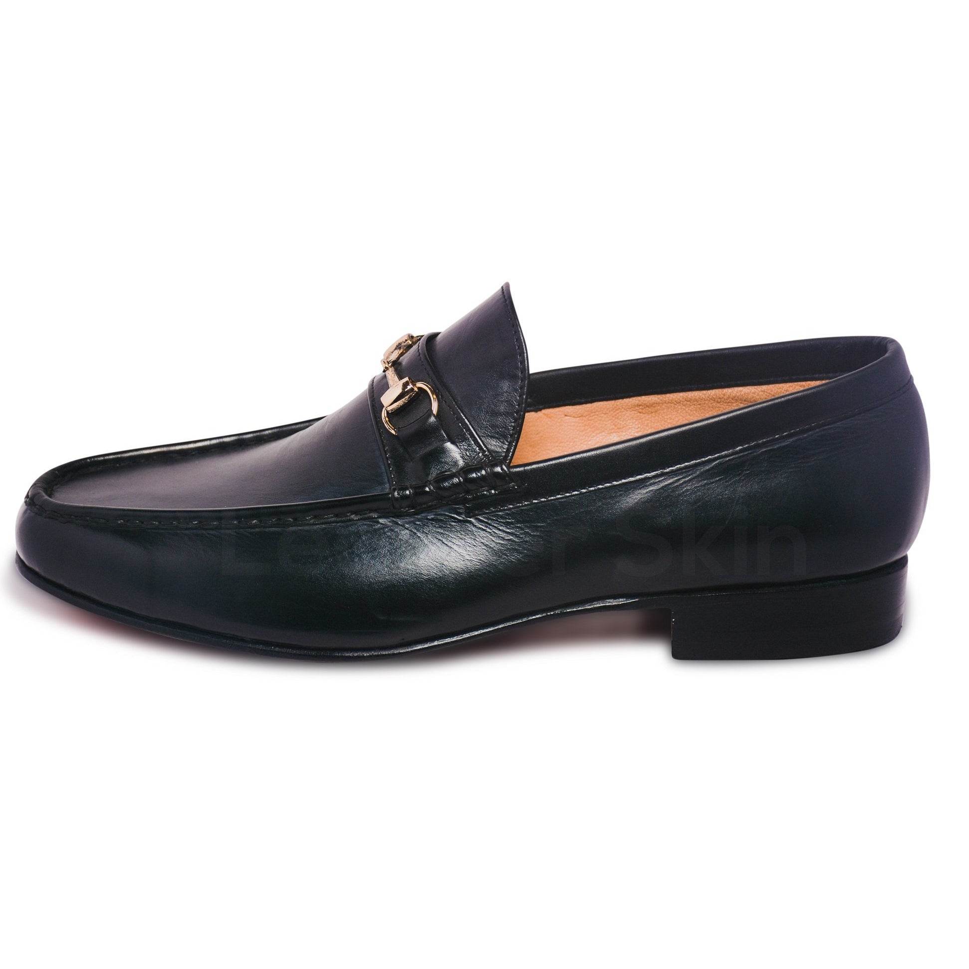 mens black bit loafers