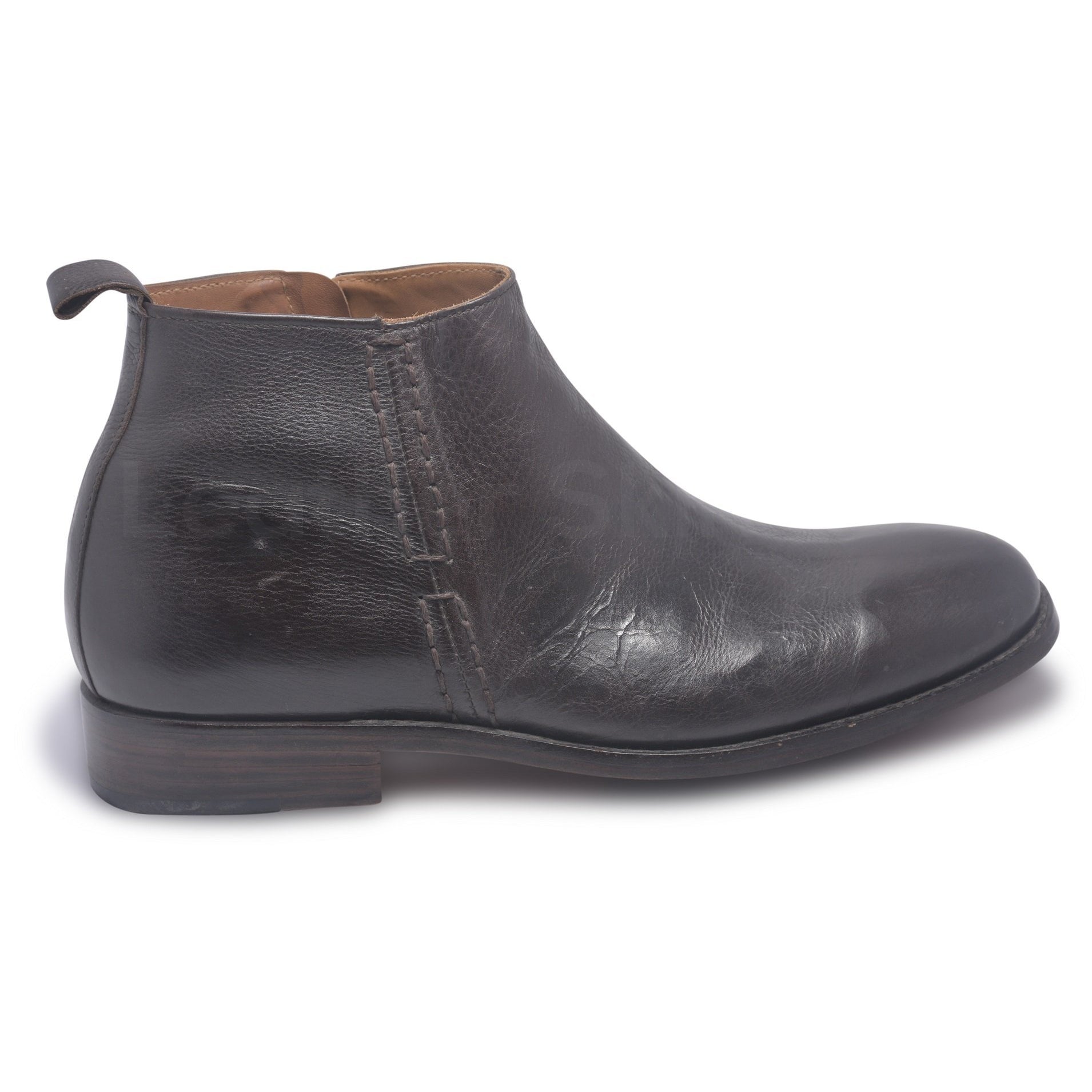 Mens Black Boots with Zipper on side - Leather Skin Shop