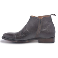 Mens Black Boots with Zipper on side - Leather Skin Shop