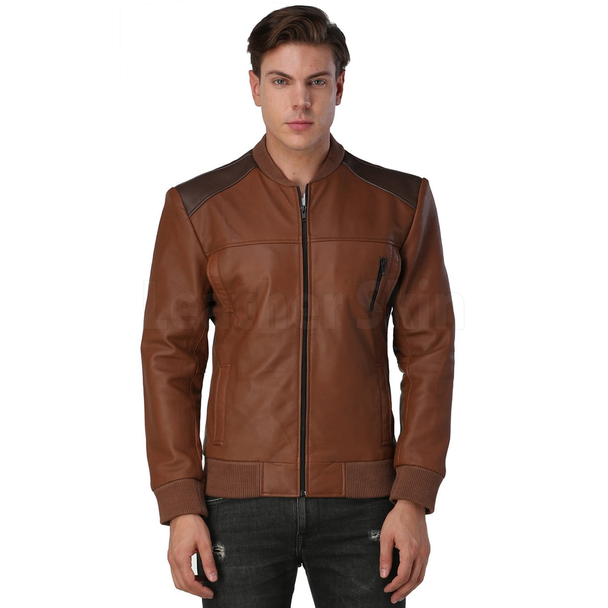 Fabriek Neerduwen beetje Men's Brown Leather Jacket - Leather Skin Shop