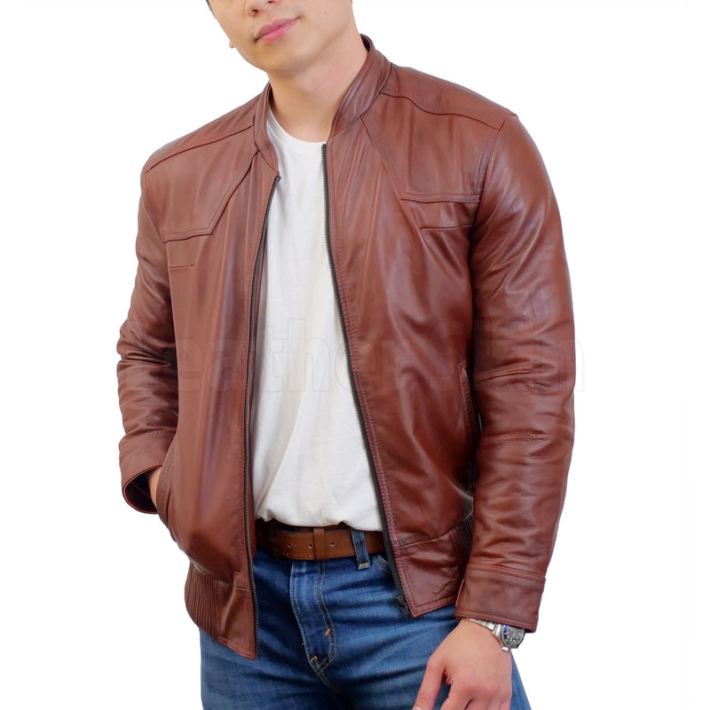 Red Maroon Leather Jacket - Leather Skin Shop