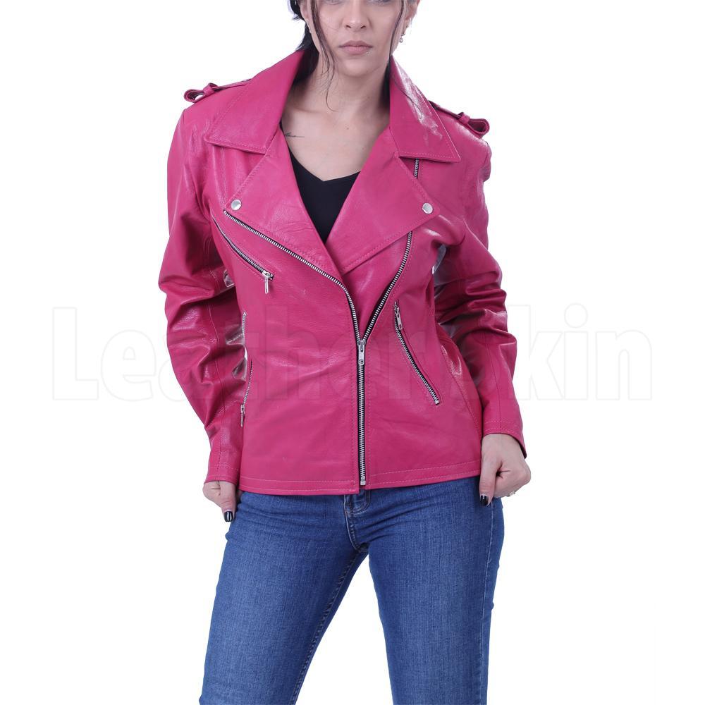 hot pink moto jacket
