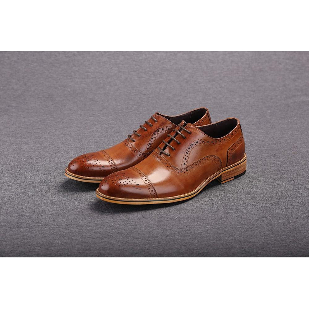 brown leather formal shoes
