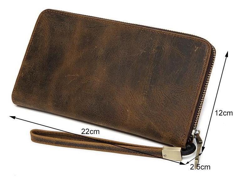 Coffee Color Genuine Leather Men Purse  with Superb Surface Vintage Finish