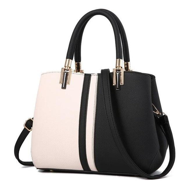 Women Tote Messenger Faux-Leather Handbag with Dual colour - Leather ...