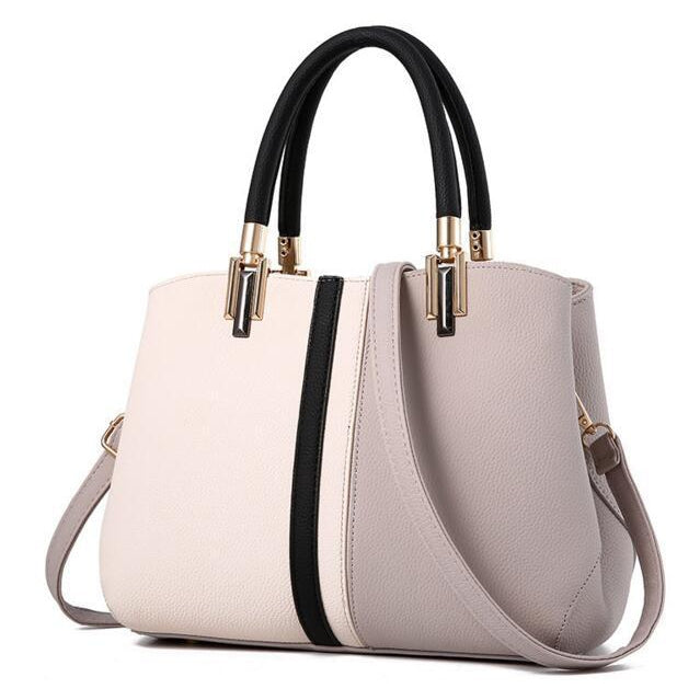 Women Tote Messenger Faux-Leather Handbag with Dual colour - Leather ...