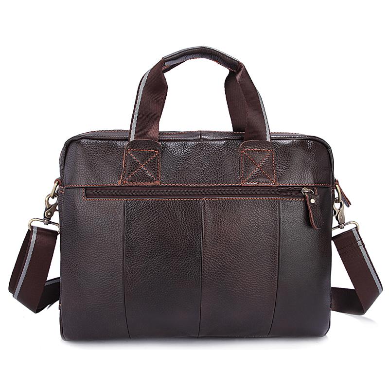 Natural Leather Branded Versatile Business Briefcase Shoulder Bag for ...