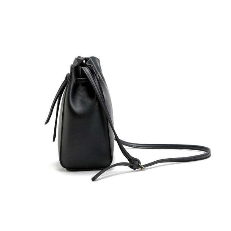 Women Messenger Crossbody Tassel String Faux-Leather Bag with Bucket D ...