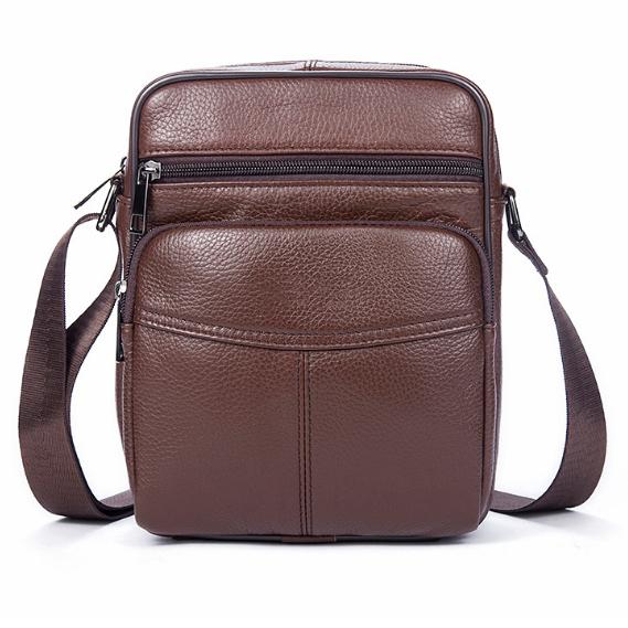 Casual Style and Genuine Cow Leather Messenger Handbag for Men ...