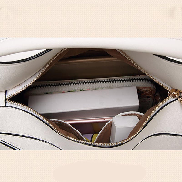 Women Faux-Leather Messenger Bag with Pillow Shape Design - Leather ...