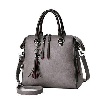 Women Faux-Leather Distressed Asymmetri Tote Cross-body Bag with Stunn ...