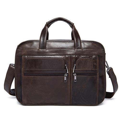 Genuine Leather Versatile Multiple Compartments Business Briefcase for Men