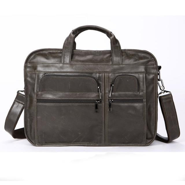 Genuine Leather Versatile Multiple Compartments Business Briefcase for Men