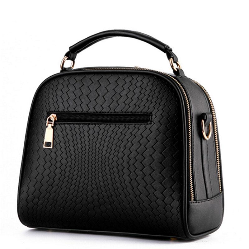 Women Black Zig Zag Quilted Faux-Leather Handbag with Dual Compartment ...