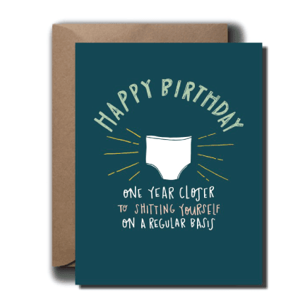 Adult Diapers Birthday Greeting Card | A2 – black lab studio