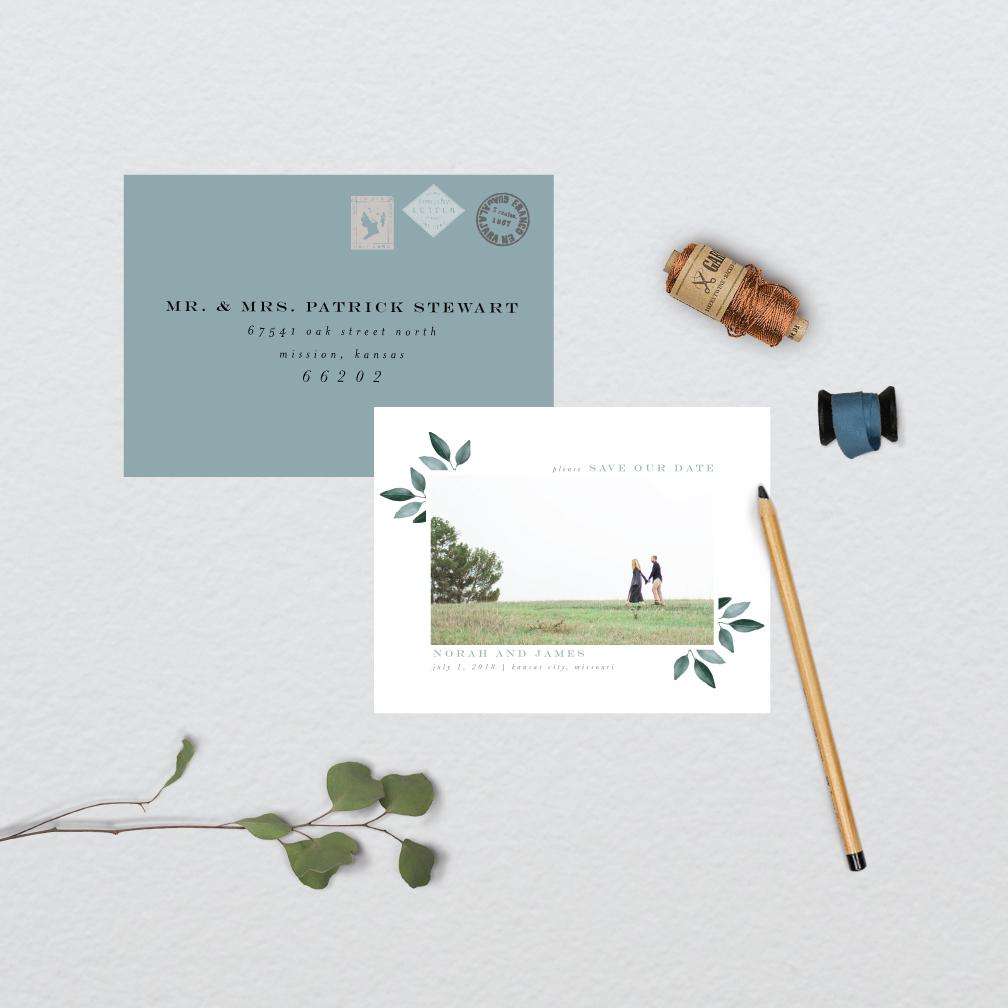 Eucalyptus Watercolor Botanical Photo Save the Date