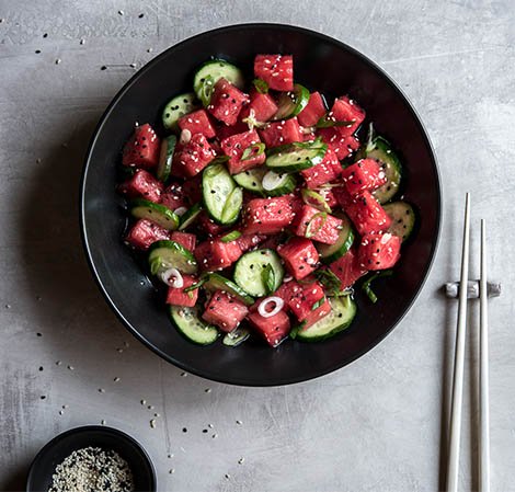 ENSALDA AGRIDULCE DE PEPINO Y SANDÍA