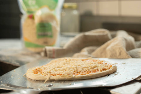 Pizza de camarones al sartén