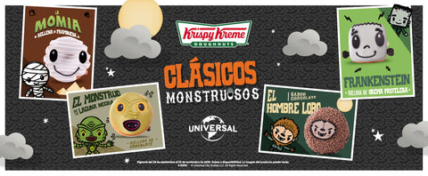 Llegó a Krispy Kreme la temporada más terrorífica del año, con los Clásicos Monstruosos  Ciudad de México, jueves 1 de octubre de 2020.-  Krispy Kreme celebra este halloween con una tenebrosa pero deliciosa colección de donas con tus monstruos favoritos: Clásicos Monstruosos, la cual te atrapará con sus 4 diferentes sabores, elaborados con ingredientes de la más alta calidad y cuidadosamente decorados a mano por los expertos de Krispy Kreme.  