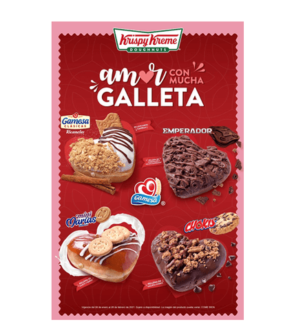 Llegó el amor a Krispy Kreme con mucha galleta